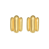 14K Yellow Gold Triple Bar Half Hoop Earrings