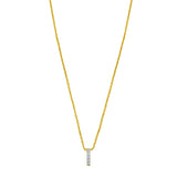 14K Yellow Gold Mini Diamond I Initial Pendant Necklace