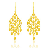 10k Yellow Gold Dangling Earrings with Marquise Sequins