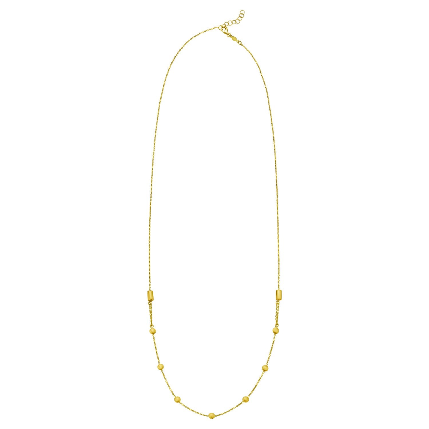 14K Yellow Gold Adjustable Bead Link Necklace