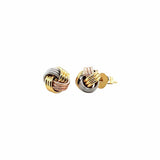 Love Knot Post Earrings in 14k Tri Color Gold