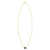 14K Yellow Gold Hexagon Onyx Pendant Necklace