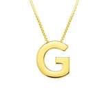 14K Yellow Gold Yours Truly Block Letter Initial G Necklace