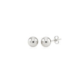 14k White Gold Spherical Stud Earrings (7.0 mm)