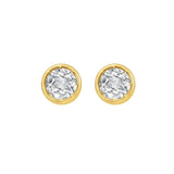 14K Yellow Gold White Topaz Birthstone Earrings