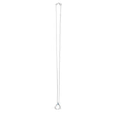 Blue Topez Baguette Heart Necklace in 14K White Gold