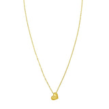 14K Yellow Gold Puffed Mini Heart Pendant Necklace