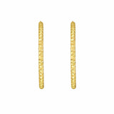 14K Yellow Gold Faceted Round Hoop Earrings