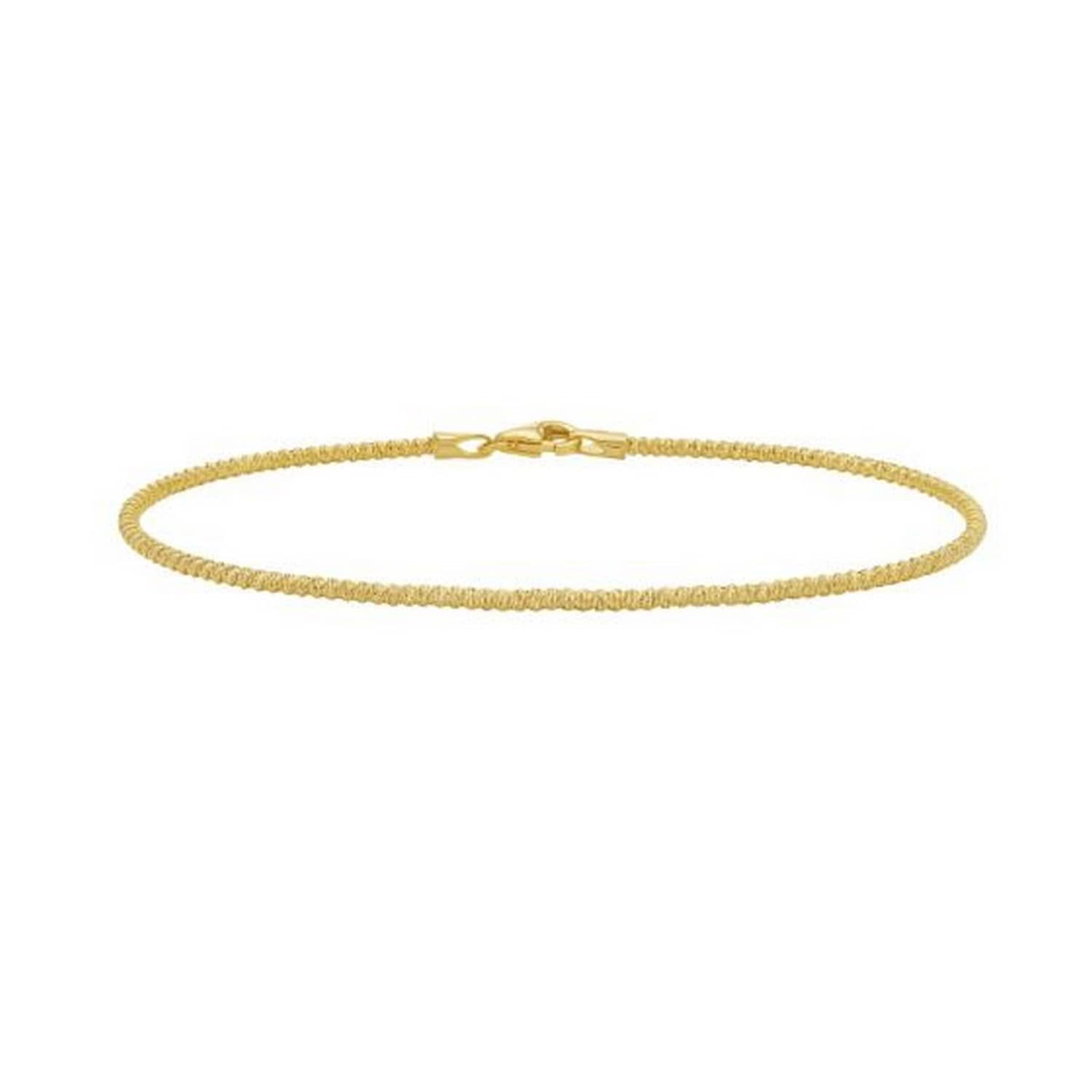 14K Yellow Gold Diamond Cut Sparkle Spring Bracelet (1.70 mm)