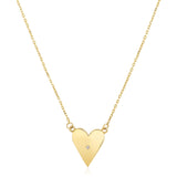 14k Yellow Gold High Polish Elongated Heart Necklace