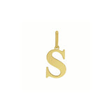 14K Yellow Gold Initial S Charm Pendant
