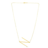 14K Yellow Gold Yours Truly Large Initial N Necklace