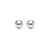 14k White Gold Spherical Stud Earrings (3mm)