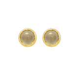 14K Yellow Gold Moonstone Birthstone Earrings