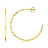 14k Yellow Gold Polished Hoop Earrings(1.5x40mm)