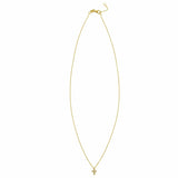 14K Yellow Gold Petite Diamond Cross Necklace