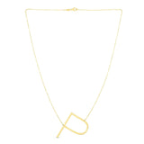 14K Yellow Gold Yours Truly Large Initial P Necklace