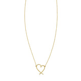 14K Yellow Gold Delicate Heart Necklace