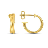 14k Yellow Gold Crossover Hoops