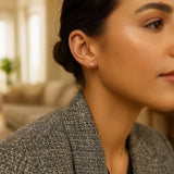 14k Rose Gold Ball Earrings with Crystal Cut Texture(5mm)
