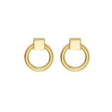 14K Yellow Gold Open Circle Stud Earrings