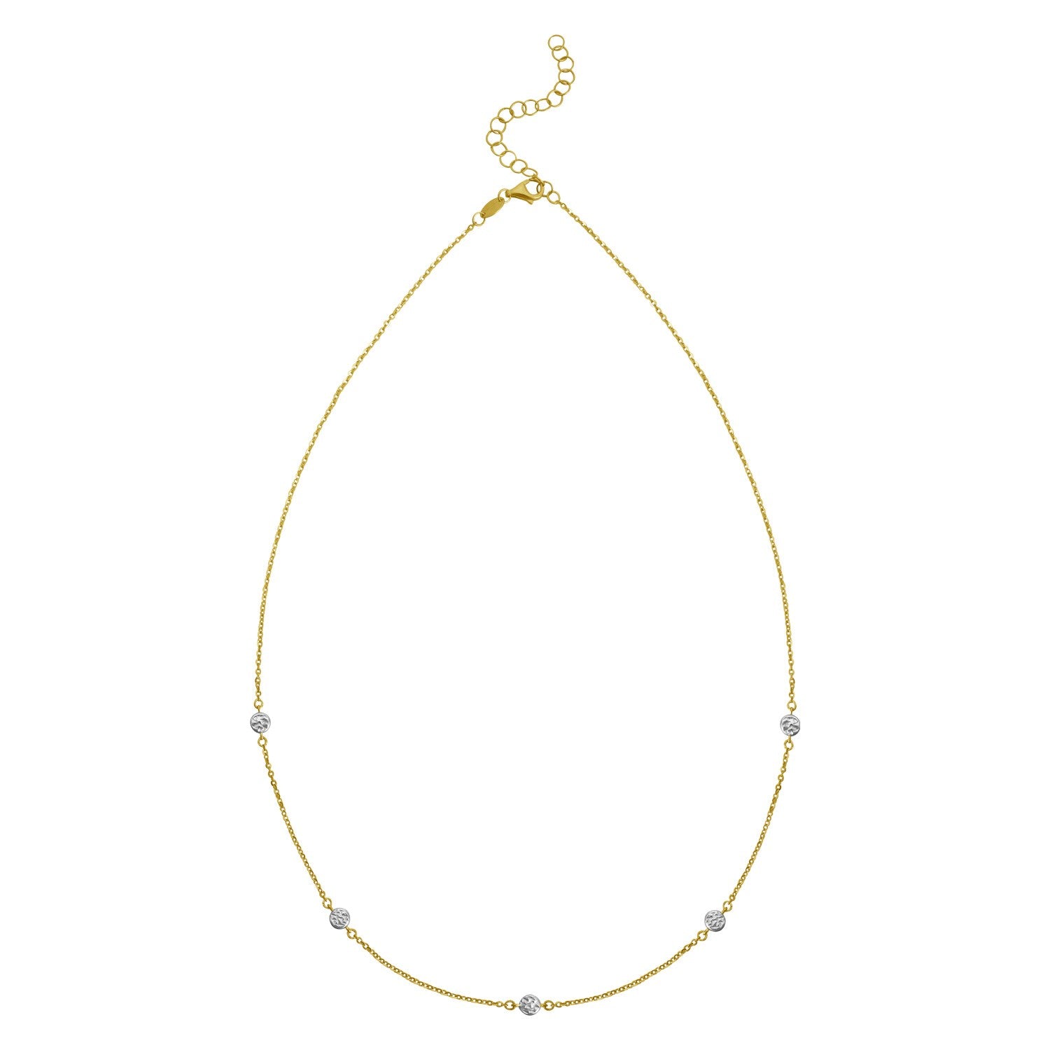 14K Two Tone Gold Classic Paperclip Chain Necklace