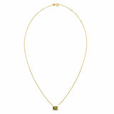 14K Yellow Gold Emerald Cut Peridot Necklace