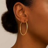 Endless Hoop Style Earrings in 14K Yellow Gold(1.2x30mm)