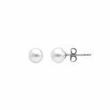 White Freshwater Cultured Pearl Stud Earrings in 14K White Gold (4.00 mm)