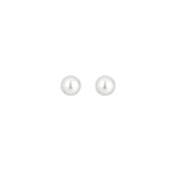 White Freshwater Cultured Pearl Stud Earrings in 14K White Gold (4.00 mm)