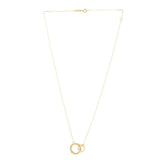 14k Yellow Gold High Polish Linked Double Circle Cutout Necklace