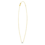 14K Yellow Gold Mini Diamond M Initial Pendant Necklace