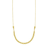 14K Yellow Gold Adjustable Rolo Link Necklace