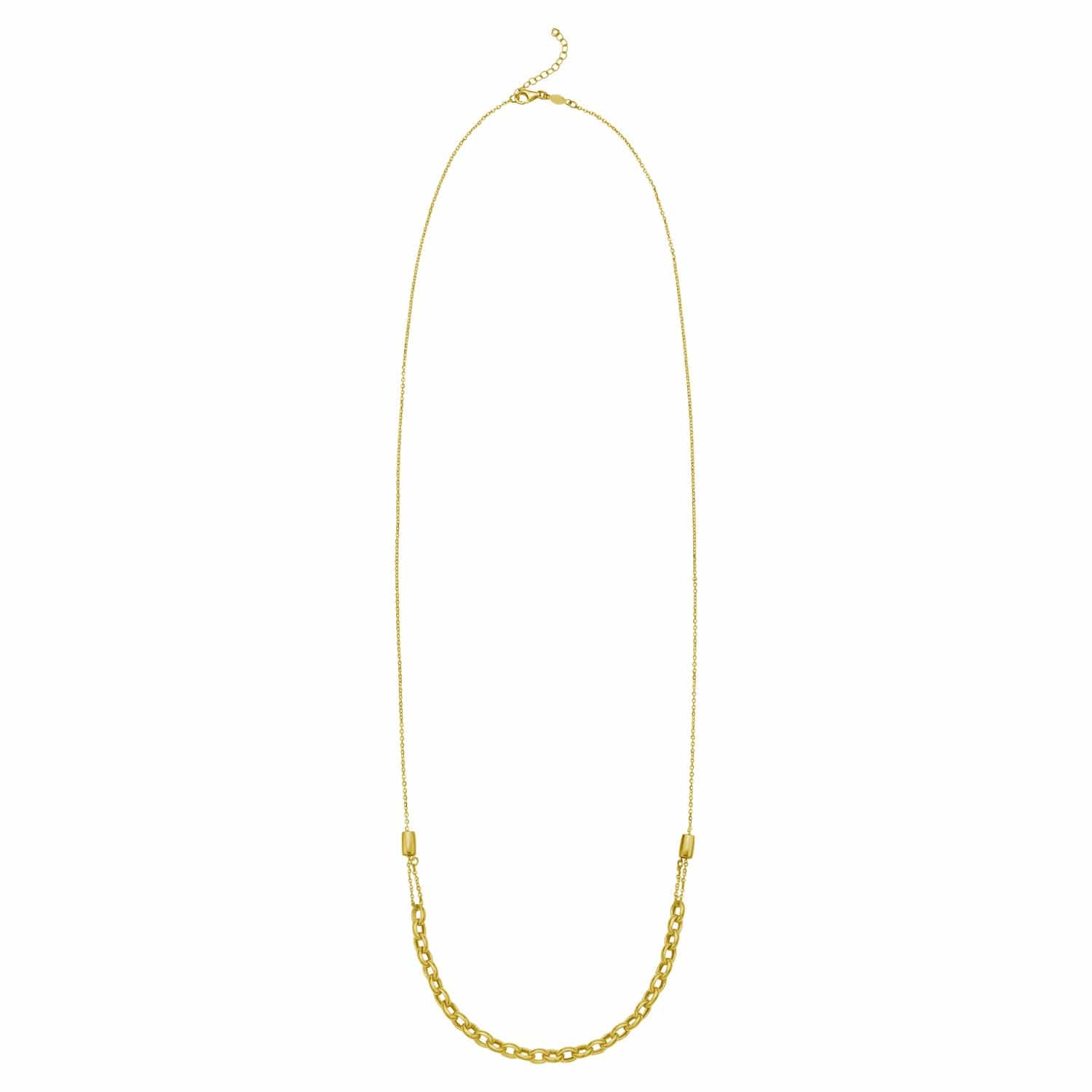 14K Yellow Gold Adjustable Rolo Link Necklace