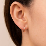 14k Rose Gold Petite Polished Round Hoop Earrings