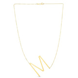 14K Yellow Gold Yours Truly Large Initial M Necklace