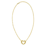 14K Yellow Gold Braided Open Heart Necklace