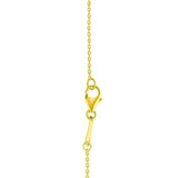 14k Yellow Gold Pearl Clover Necklace