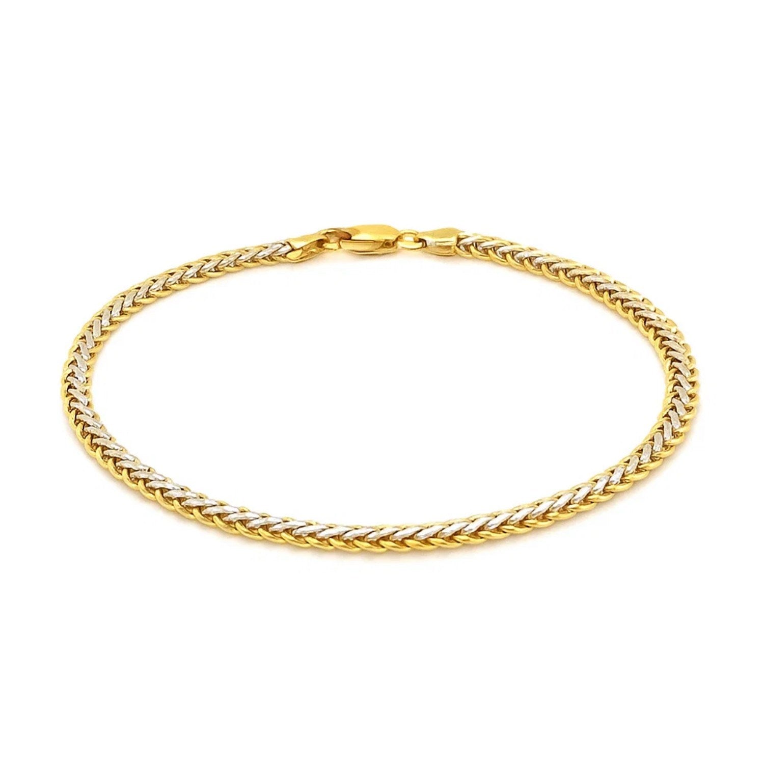 Two-Toned Fine Wheat Chain Bracelet (3.00 mm)