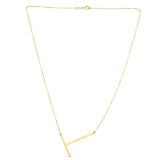 14K Yellow Gold Yours Truly Large Initial T Necklace