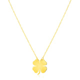 14K Yellow Gold Four Leaf Clover Necklace