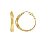 14K Yellow Gold Twisted Square Tube Hoop Earrings