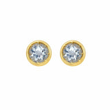 14K Yellow Gold Aquamarine Birthstone Earrings