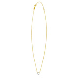 14K Yellow Gold Mini Diamond O Initial Pendant Necklace