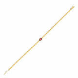 Garnet Mirrored Chain 2.20 mm in 14k Yellow Gold