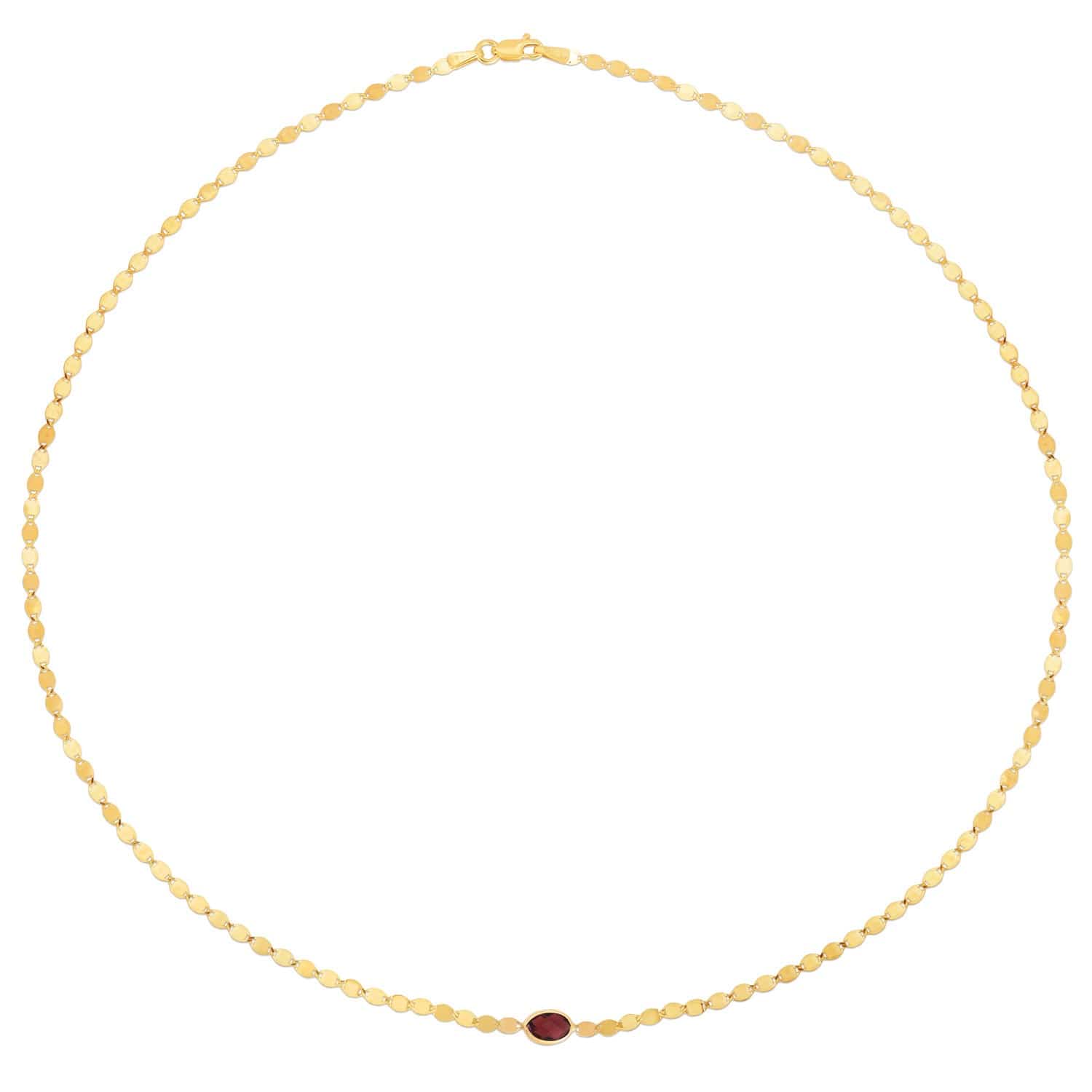 Garnet Mirrored Chain 2.20 mm in 14k Yellow Gold, view 2