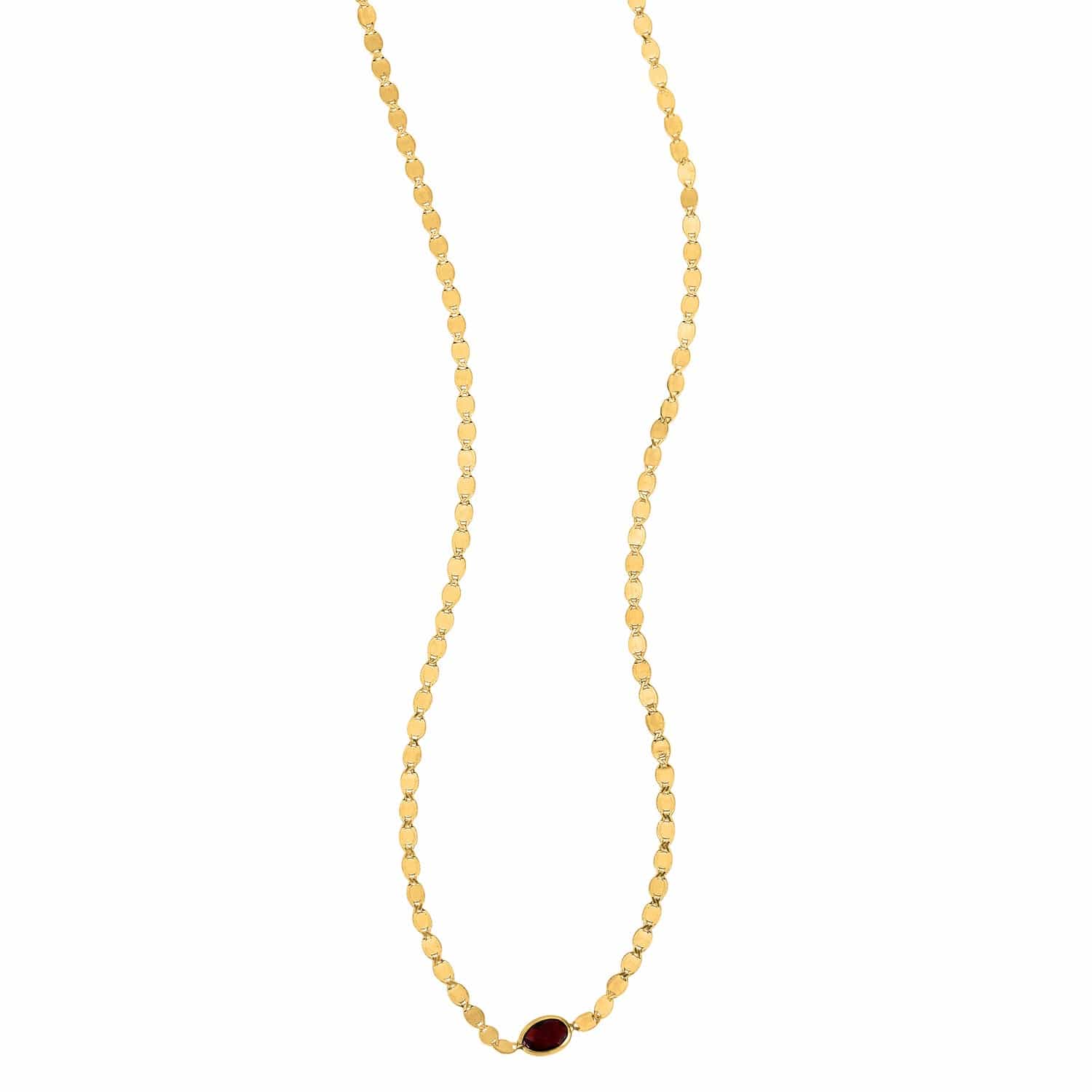 Garnet Mirrored Chain 2.20 mm in 14k Yellow Gold, view 3