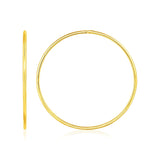 Endless Hoop Style Earrings in 14K Yellow Gold(1.2x35mm)
