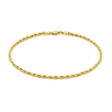 10k Yellow Gold Solid Diamond Cut Rope Bracelet (3.00 mm)