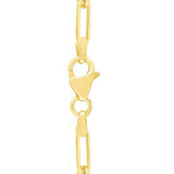 14k Yellow Gold High Polish Circle Disc Paperclip Link Necklace
